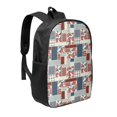 thumbnail image 1 of Uemuo Patchwork In Country Style Printed Durable 17-inch Student Backpack - Lightweight, Waterproof, Adjustable Straps, Ideal for School, Work, Travel, 1 of 5