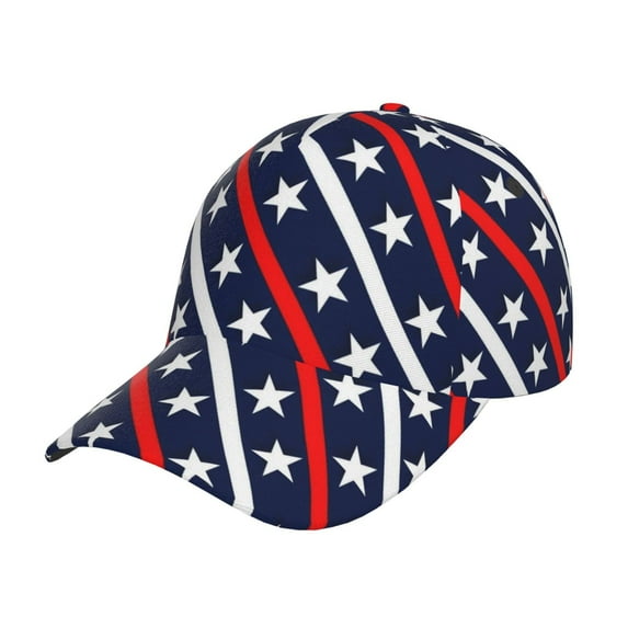 Uemuo Patriotic Star Pattern Baseball Cap Golf Dad Hat Adjustable Original Classic Low Profile Cotton Hat Unconstructed Plain Cap Men Women