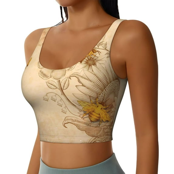 Uemuo Pattern Women's Sports Bra - High Impact Support, Breathable, and Comfortable Athletic Bra for Running, Yoga, and Workouts