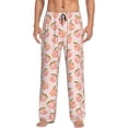 thumbnail image 1 of Uemuo Peach With Leaves Pattern Men's Wide Leg Palazzo Lounge Pants with Pockets Light Weight Loose Comfy Casual Pajama Pants-X-Large, 1 of 9