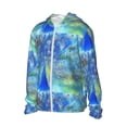 thumbnail image 1 of Uemuo Peacock Pattern Women's Full Zip UPF 50+ Sun Protection Hoodie Jacket Long Sleeve Sun Shirt Hiking Outdoor Performance with Pockets-Small, 1 of 9