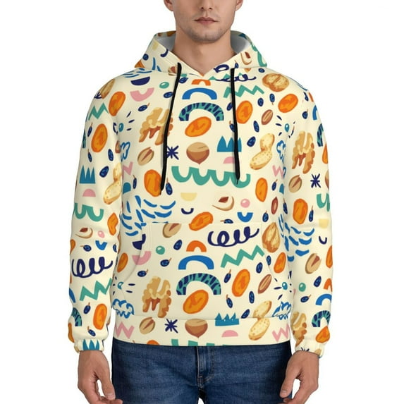 Uemuo Peanuts 8 Pattern Men's Hoodie - Casual Pullover Hoodie with Kangaroo Pocket, Stylish Hooded Sweatshirt for Everyday Wear-Small