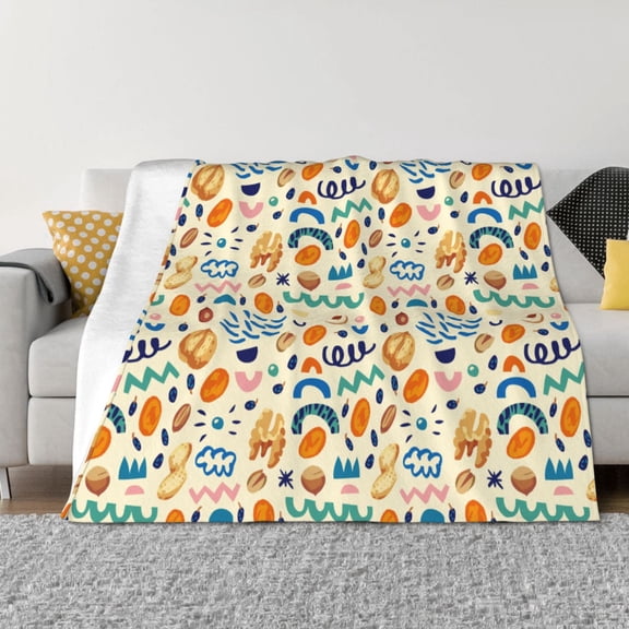 Uemuo Peanuts 8 Printed Throw Blanket for Couch, Fluffy Fuzzy Blankets for Bed, Sofa, Cozy Flannel Faux Fur Blanket-