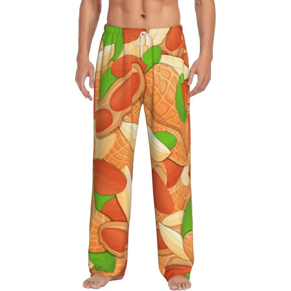 Uemuo Peanuts1 Pattern Men's Wide Leg Palazzo Lounge Pants with Pockets Light Weight Loose Comfy Casual Pajama Pants-Small