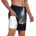 thumbnail image 1 of Uemuo Peggy's Cove Lighthouse Pattern Mens Swim Trunks Quick Dry Board Shorts with Mesh Lining, Stretch Beach Shorts Quick Dry No-Chafing Board Shorts-3X-Large, 1 of 9