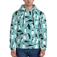 thumbnail image 1 of Uemuo Penguins Pattern Men's Hoodie - Casual Pullover Hoodie with Kangaroo Pocket, Stylish Hooded Sweatshirt for Everyday Wear-4X-Large, 1 of 7