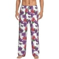 thumbnail image 1 of Uemuo Peonies Pattern Men's Wide Leg Palazzo Lounge Pants with Pockets Light Weight Loose Comfy Casual Pajama Pants-, 1 of 9