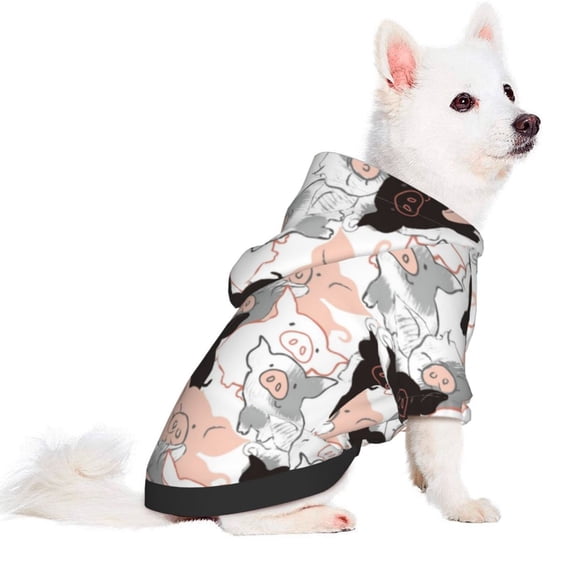 Uemuo Pigs for Winter Dog Hoodie Sweatshirts with Pockets Warm Dog Clothes for Small Dogs Chihuahua-Medium