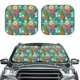 thumbnail image 1 of Uemuo Pineapple Printed 2 PCS Car Windshield Sun Shade, Auto Sun Heat and UV Rays Blocker, Foldable Automotive Front Window Sunshade Protector, 1 of 7