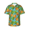thumbnail image 1 of Uemuo Pineapple Printed Regular Fit Short Sleeve Casual Hawaiian Shirt for Men,Aloha shirt,Tropical shirt,Floral print shirt,Vacation Beach shirt-X-Large, 1 of 9