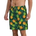 thumbnail image 1 of Uemuo Pineapples with Palm Leaves Pattern Men's Swim Trunks Hawaiian Beach Bathing Suit Swimsuits Beach Quick-Dry Shorts with Pockets-, 1 of 9