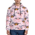 thumbnail image 1 of Uemuo Pink Butterfly Daisy Pattern Men's Hoodie - Casual Pullover Hoodie with Kangaroo Pocket, Stylish Hooded Sweatshirt for Everyday Wear-X-Large, 1 of 7