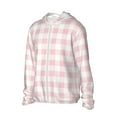 thumbnail image 1 of Uemuo Pink Checkboard Pattern Women's Full Zip UPF 50+ Sun Protection Hoodie Jacket Long Sleeve Sun Shirt Hiking Outdoor Performance with Pockets-3X-Large, 1 of 9