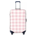 thumbnail image 1 of Uemuo Pink Checkboard Printed Washable Luggage Cover - Fashion Suitcase Protector Fits 18-32 Inch Luggage -Small, 1 of 9