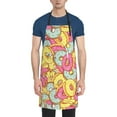 thumbnail image 1 of Uemuo Pink Donut and Blue Pattern Waterproof Apron Adjustable Dishwasher Apron- Apron for Women Men Heavy Duty Work Apron for Dishwashing Chemical Lab, 1 of 9