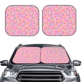 thumbnail image 1 of Uemuo Pink Donut Printed 2 PCS Car Windshield Sun Shade, Auto Sun Heat and UV Rays Blocker, Foldable Automotive Front Window Sunshade Protector, 1 of 7