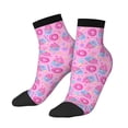 thumbnail image 1 of Uemuo Pink Donuts Printed Crew Socks, Moisture-Wicking Socks, Athletic Socks for Men Breathable Cushion Socks Casual Sport Socks for Running Traveling, 1 of 6
