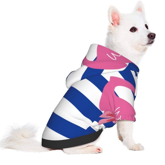 Uemuo Pink Flamingo for Winter Dog Hoodie Sweatshirts with Pockets Warm Dog Clothes for Small Dogs Chihuahua-X-Small