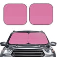 thumbnail image 1 of Uemuo Pink Gingham Printed 2 PCS Car Windshield Sun Shade, Auto Sun Heat and UV Rays Blocker, Foldable Automotive Front Window Sunshade Protector, 1 of 7