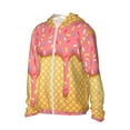 thumbnail image 1 of Uemuo Pink Ice Cream Pattern Women's Full Zip UPF 50+ Sun Protection Hoodie Jacket Long Sleeve Sun Shirt Hiking Outdoor Performance with Pockets-3X-Large, 1 of 9