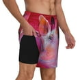 thumbnail image 1 of Uemuo Pink Pig Pattern Mens Swim Trunks Quick Dry Board Shorts with Mesh Lining, Stretch Beach Shorts Quick Dry No-Chafing Board Shorts-Large, 1 of 9