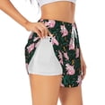 thumbnail image 1 of Uemuo Pink Sleeping Fox Pattern Women's Athletic Shorts High Waisted Running Shorts with Liner Pockets Gym Elastic Workout Shorts-X-Large, 1 of 9