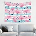 thumbnail image 1 of Uemuo Pink Striped Flamingo Printed 29x37 Inch Tapestry Wall Hanging – Lightweight & Durable – Perfect for Dorm Decor, Beach Throw, Sofa Cover, Tablecloth, 1 of 8