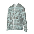 thumbnail image 1 of Uemuo Pirate Adventure Map Pattern Women's Full Zip UPF 50+ Sun Protection Hoodie Jacket Long Sleeve Sun Shirt Hiking Outdoor Performance with Pockets-X-Large, 1 of 9