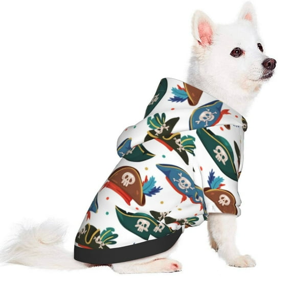 Uemuo Pirate Hats for Winter Dog Hoodie Sweatshirts with Pockets Warm Dog Clothes for Small Dogs Chihuahua-Small