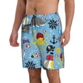 thumbnail image 1 of Uemuo Pirate Marine Animals Pattern Men's Swim Trunks Hawaiian Beach Bathing Suit Swimsuits Beach Quick-Dry Shorts with Pockets-Small, 1 of 9
