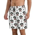 thumbnail image 1 of Uemuo Pirate Puppy Pattern Men's Swim Trunks Hawaiian Beach Bathing Suit Swimsuits Beach Quick-Dry Shorts with Pockets-Small, 1 of 9