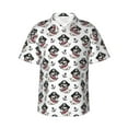thumbnail image 1 of Uemuo Pirate Puppy Printed Regular Fit Short Sleeve Casual Hawaiian Shirt for Men,Aloha shirt,Tropical shirt,Floral print shirt,Vacation Beach shirt-Medium, 1 of 9
