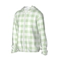 thumbnail image 1 of Uemuo Pistachio Green Checkboard Pattern Women's Full Zip UPF 50+ Sun Protection Hoodie Jacket Long Sleeve Sun Shirt Hiking Outdoor Performance with Pockets-Large, 1 of 9