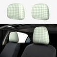 thumbnail image 1 of Uemuo Pistachio Green Checkboard Printed 2 PCS Car All-Inclusive Headrest Cover, Headrest Protector, Soft Elastic Breathable Seat Headrest Anti-Dirty Cover Headrest Cover Protector, 1 of 6