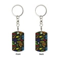 thumbnail image 1 of Uemuo Pixel Game Pattern Rectangular Metal Keychain - Durable, Stylish, and Personalized Key Ring for Men and Women,Engraved Keychain,Gift Slim Sturdy Keychain, 1 of 7