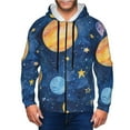 thumbnail image 1 of Uemuo Planets And Stars1 for Men's Fashion Full-zip Hoodies & Sweatshirts with Kangaroo Pocket, Zip-up Hooded Sweatshirt, Moisture Wicking & Breathable-X-Large, 1 of 5