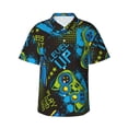 thumbnail image 1 of Uemuo Play Game Printed Regular Fit Short Sleeve Casual Hawaiian Shirt for Men,Aloha shirt,Tropical shirt,Floral print shirt,Vacation Beach shirt-Large, 1 of 9