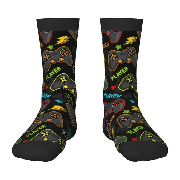 Uemuo Play Game3 Printed Kids Boys Socks Seamless Crew Socks Crazy Funny Athletic Sport Socks for Children