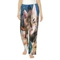 thumbnail image 1 of Uemuo Playful Cat Pattern Women's Wide Leg Palazzo Lounge Pants with Pockets Light Weight Loose Comfy Casual Pajama Pants-Small, 1 of 9