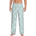thumbnail image 1 of Uemuo Playing Rabbit Pattern Men's Wide Leg Palazzo Lounge Pants with Pockets Light Weight Loose Comfy Casual Pajama Pants-Large, 1 of 9