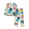 thumbnail image 1 of Uemuo Playing Video Games Pattern Womens Pajama Sets,PJ Set for Women,Pajamas for Women Logo,Long Sleeve Pajama Set for Women,Soft Long Sleeve Top With Pants-Medium, 1 of 9