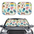 thumbnail image 1 of Uemuo Playing Video Games Printed 2 PCS Car Windshield Sun Shade, Auto Sun Heat and UV Rays Blocker, Foldable Automotive Front Window Sunshade Protector, 1 of 7