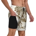 thumbnail image 1 of Uemuo Plowed Field With Horses Pattern Mens Swim Trunks Quick Dry Board Shorts with Mesh Lining, Stretch Beach Shorts Quick Dry No-Chafing Board Shorts-Medium, 1 of 1