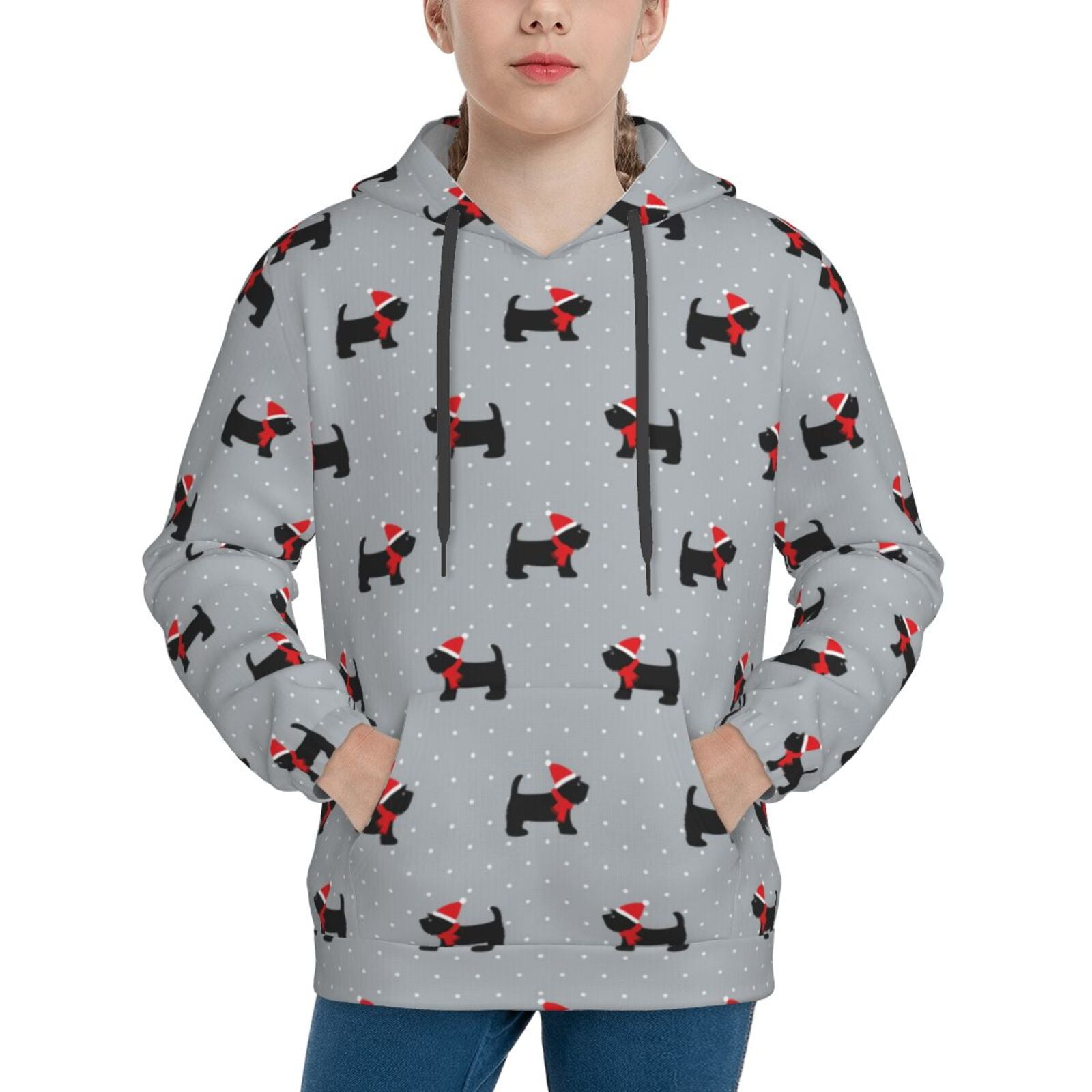 Kids Boys And Girls Cartoon Pet Dogs Printing Fleece Pullover Clothing Sweatshirt