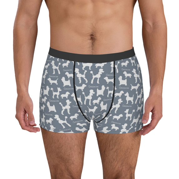 Uemuo Poodle Dog Pattern Men's Boxer Briefs,Trunk Anti-Chafing,Comfortable, Durable, and Stylish Underwear-X-Large