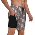 thumbnail image 1 of Uemuo Poodle Dog Pattern Mens Swim Trunks Quick Dry Board Shorts with Mesh Lining, Stretch Beach Shorts Quick Dry No-Chafing Board Shorts-, 1 of 9