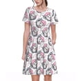thumbnail image 1 of Uemuo Poodle Dog Print Womens Summer Dress Casual Swing Short Sleeve Sundresses Beach A-line Shift Dress, 1 of 6