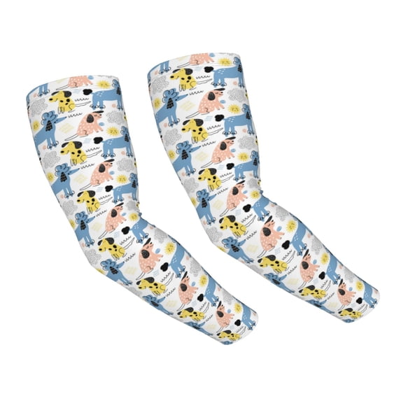Uemuo Poodle Dog Printed Arm Sleeves, Cooling UV Sun Protection Sports Compression for Men/Women