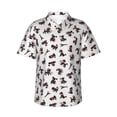 thumbnail image 1 of Uemuo Poodle Dog Printed Regular Fit Short Sleeve Casual Hawaiian Shirt for Men,Aloha shirt,Tropical shirt,Floral print shirt,Vacation Beach shirt-X-Large, 1 of 9