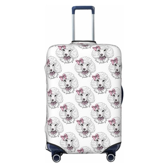 Uemuo Poodle Dog Printed Washable Luggage Cover - Fashion Suitcase Protector Fits 18-32 Inch Luggage -Large